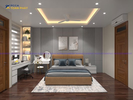 thiết kế phòng ngủ 12m2 có toilet