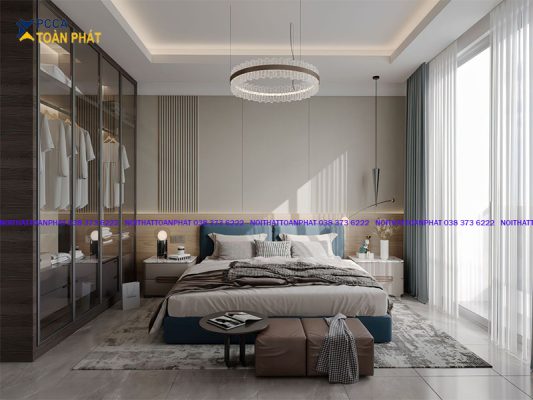 thiết kế nội thất nhà cấp 4 5x10 có 2 phòng ngủ